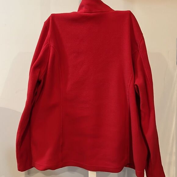 Lands End size large ladies red fleece sweatshirt. - Picture 3 of 5